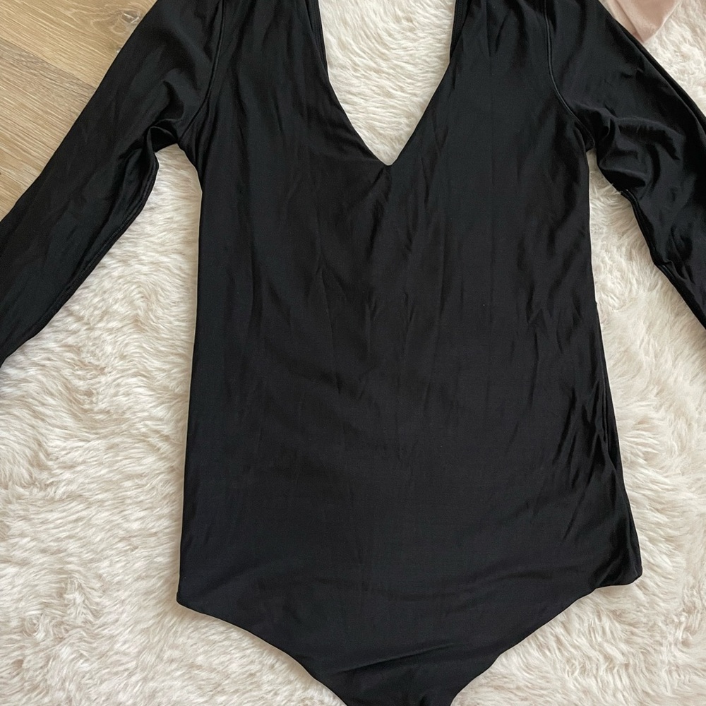 Aerie Black Long Sleeve Blouse